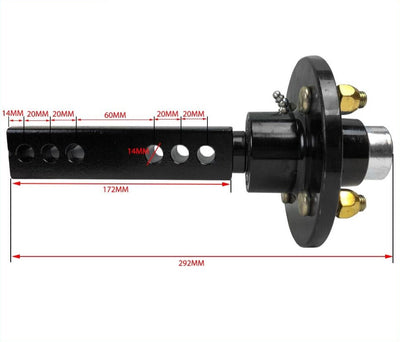 2X Trailer 4 Stud Hubs Fitted 40mm Square Stub Axles LM Bearings 750Kg