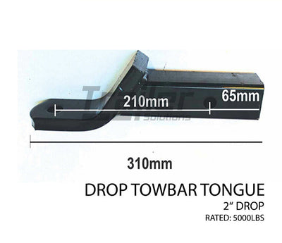 Drop Towbar 2 inch Tongue Tow Ball Mount Hitch Caravan 4X4 4Wd Car Tow Bar Trailer