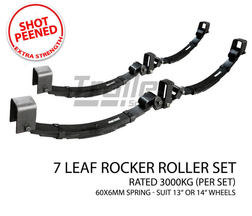 Trailer Transfer Rocker Spring 7 Leaf 3000Kg Rocker Roller Tandem Trailer Spring Set Shot Peened Spri ...