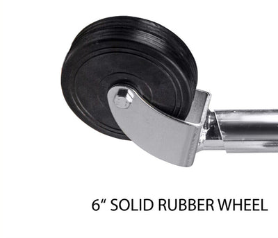 6 inch Trailer Jockey Wheel Style Zinc Solid Rubber Swivel Swing Up Bracket