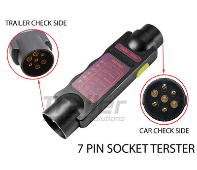 12V 7 Pin Car Trailer Towing Lights Plug & Socket Cable Wiring Circuit Tester