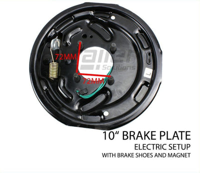2 X 10 inch Trailer Drum Hub Electric Brake Backing Plate Electrical Shoe Magnet Set