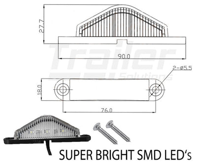 12 Led Trailer Light Kit,License Plate Light, 5 Core Cable Reflector Light Plug