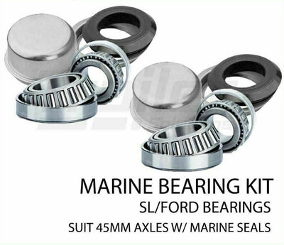 2X Marine / Boat Trailer SL Wheel Bearing Kits With Cups Suits Axles