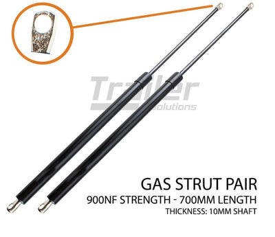 Gas Strut 700mm-900N X2(10mm Shaft) Caravans, Trailers, Canopy, Toolboxes Struts