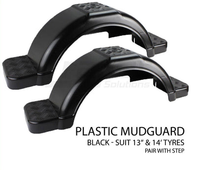Boat Trailer Mudguards Black 9 Inch Wide Plastic Mud Guards For 13 inch 14 inch Wheel