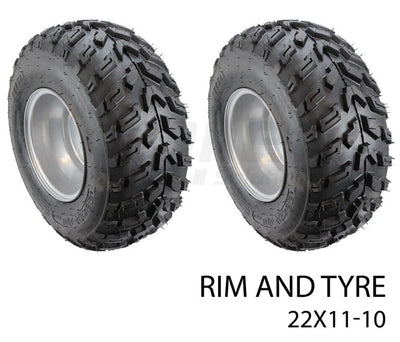 22 X 11-10 inch Wheel Rim Tyre Tire Atv Trailer Farm Offroad Qwad Quad Bike Mower
