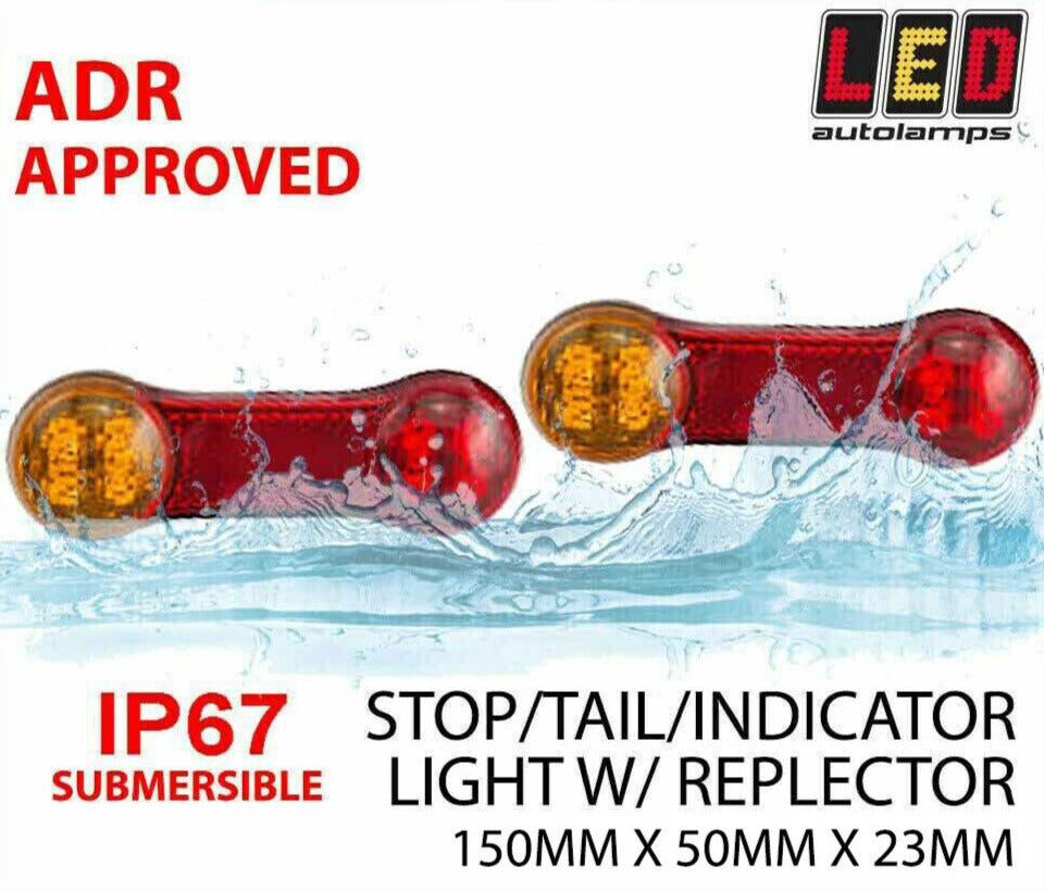 2X 8 Led Submersible Single Axle Trailer Light Kit ,Plug & Play, Water Proof 12V