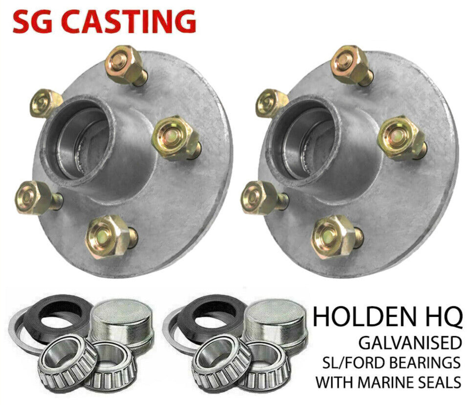 Holden Hq Galvanised Boat Trailer Hubs With Holden Sl Bearings & Marine Seals