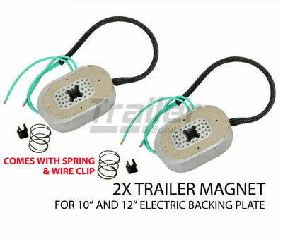 2X Trailer 10 inch Electric Brake Backing Plate Magnet Drum Hub Caravan